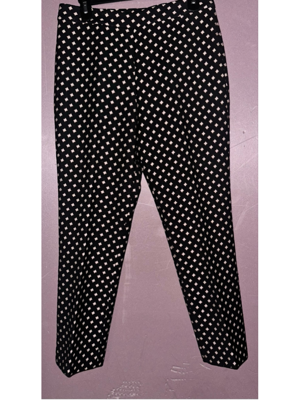 Women's Kate Spade Trousers Size 6 Black White Geometric Print Pants